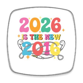 2026 Neue 2016 Nostalgie Y2K Vibes - Viereckiger Kühlschrankmagnet - Weiß - Vorne
