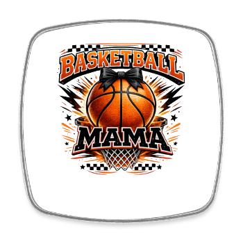 Basketball Mama Spieltag-Mama-Shirt - Viereckiger Kühlschrankmagnet - Weiß - Vorne