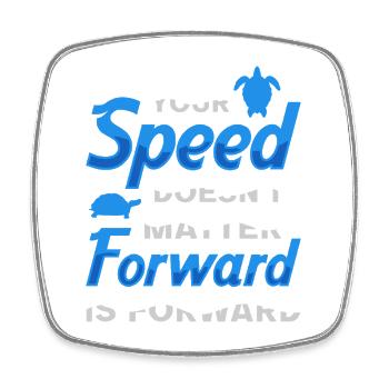Forward is Forward Motivational Turtle Quote Art - Square fridge magnet - white - Front