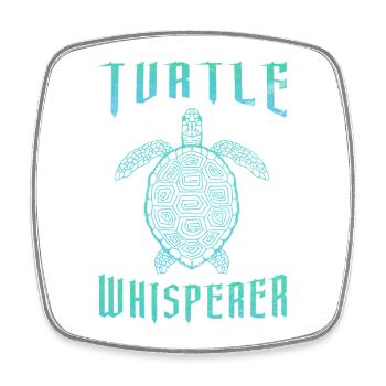 Turtle Whisperer Sea Turtle Teal Gradient Graphic - Viereckiger Kühlschrankmagnet - Weiß - Vorne