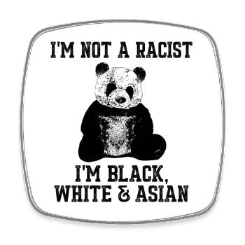 I'm Not A Racist Panda Black White Asian Art - Viereckiger Kühlschrankmagnet - Weiß - Vorne
