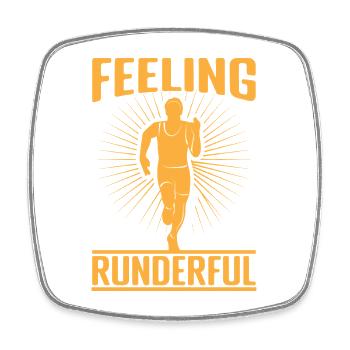 Running Run Feeling Runderful Marathon Runner - Square fridge magnet - white - Front