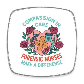Forensic Nurse Practitioner Compassion In Care - Viereckiger Kühlschrankmagnet - Weiß - Vorne
