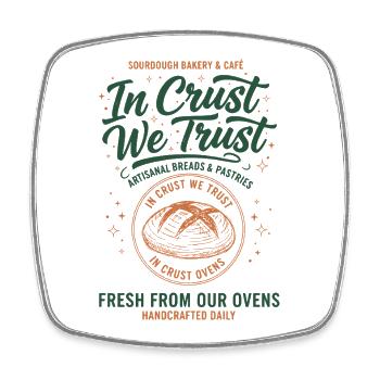 sourdough In Crust We Trust bread baking baker - Square fridge magnet - white - Front