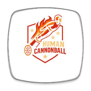 Circus Human Cannonball Funny Kids Circus - Square fridge magnet - white - Front