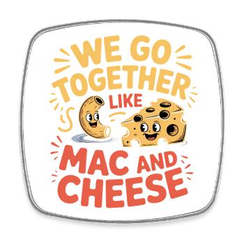 Mac and Cheese Best Friends Couple Design - Square fridge magnet - white - Front