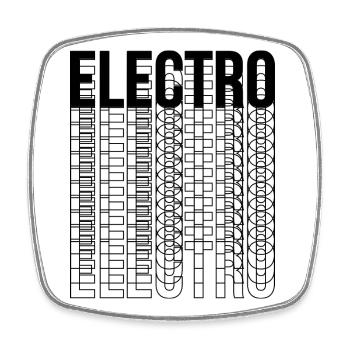 Logo-Design der Elektro-Musiktypografie - Viereckiger Kühlschrankmagnet - Weiß - Vorne