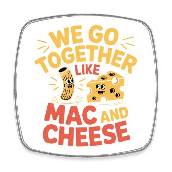 Mac and Cheese Best Friends Couple Design - Square fridge magnet - white - Front