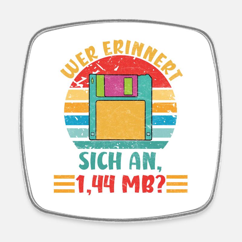 Coder WER ERINNERT SICH AN 1.44 MB? LUSTIG - Viereckiger Kühlschrankmagnet - Weiß