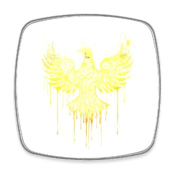 Phénix d’or – Silhouette d’aigle noble art de rue - Magnet carré - blanc - Devant