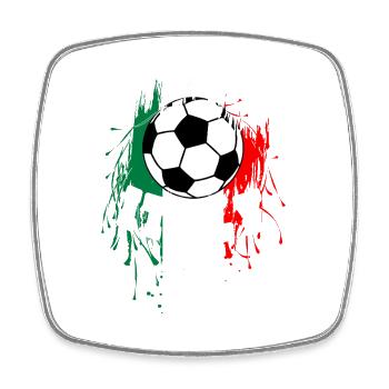 Italie Soccer Football italien - Magnet carré - blanc - Devant