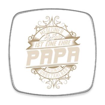 Mediziner Papa - Viereckiger Kühlschrankmagnet - Weiß - Vorne