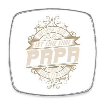 Informatiker Papa - Viereckiger Kühlschrankmagnet - Weiß - Vorne