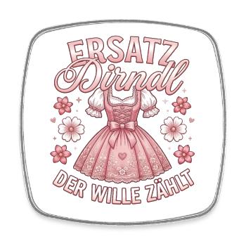 T-shirt traditionnel Chemise traditionnelle féminine Chemise Dirndl - Magnet carré - blanc - Devant