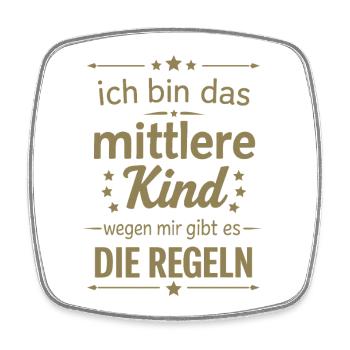 Lustiger Spruch mittleres Kind Familientreiben  - Viereckiger Kühlschrankmagnet - Weiß - Vorne