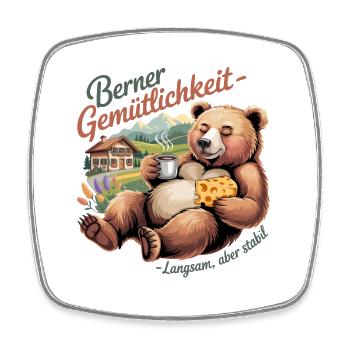Bernese cosiness Slow but stable Funnier - Square fridge magnet - white - Front