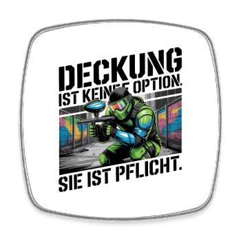 Deckung Ist Keine Option Sie Ist Pflicht - Viereckiger Kühlschrankmagnet - Weiß - Vorne