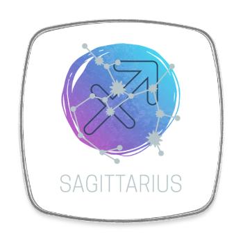 Schütze Sagittarius Sternzeichen Astrologie Design - Viereckiger Kühlschrankmagnet - Weiß - Vorne