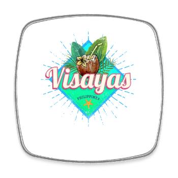 Visayas Philippinen Kokosnuss Filipino Souvenir - Viereckiger Kühlschrankmagnet - Weiß - Vorne