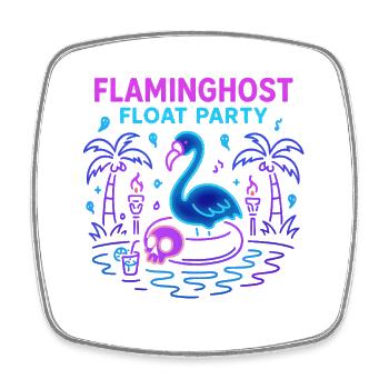 Flaminghost Float Party Halloween Pool - Viereckiger Kühlschrankmagnet - Weiß - Vorne