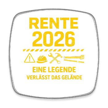 Rente Geschenk Mann Rentner Ruhestand 2026 Lustig - Viereckiger Kühlschrankmagnet - Weiß - Vorne