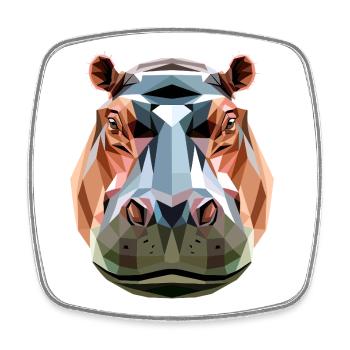 Nilpferd Flusspferd Mama Hippopotamus Cooles Hippo - Magnet carré - blanc - Devant