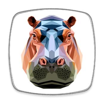 Nilpferd Flusspferd Mama Hippopotamus Cooles Hippo - Magnet carré - blanc - Devant