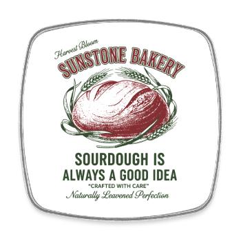 Sourdough Bread Baking Baker Sunstone Bakery - Viereckiger Kühlschrankmagnet - Weiß - Vorne