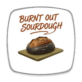 Boulanger au pain au levain brûlé - Magnet carré - blanc - Devant