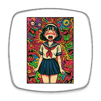 Monster Night Sailor Girl - Square fridge magnet - white - Front