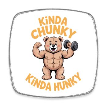Cadeau de la blague de fitness Gym Bear Chunky Hunky Hunky Dicts de Fitness - Magnet carré - blanc - Devant