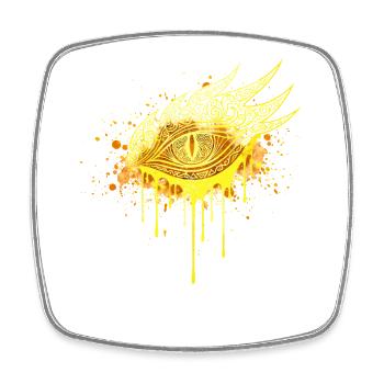 Mystic Eye Gold Edition – Arge d’art urbain urbain - Magnet carré - blanc - Devant
