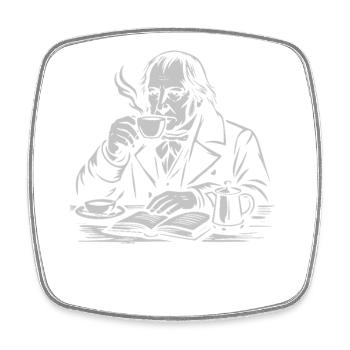 Philosopher Hegel is drinking Coffee - Square fridge magnet - white - Front