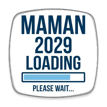 Mom-to-be 2029 Loading Chart - Square fridge magnet - white - Front