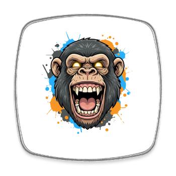 Schreiender Gorillakopf Splash - Viereckiger Kühlschrankmagnet - Weiß - Vorne