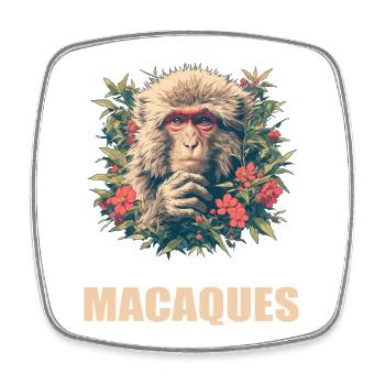 Macaque Macaque - Square fridge magnet - white - Front