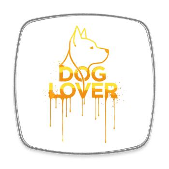 Dog Lover Gold Edition - Viereckiger Kühlschrankmagnet - Weiß - Vorne