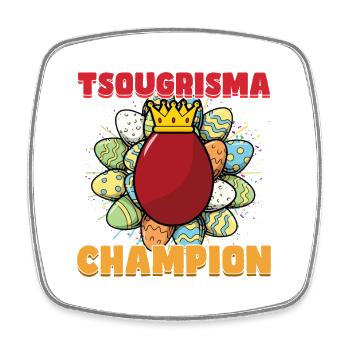 Tsougrisma Champion griechisches Ostern - Viereckiger Kühlschrankmagnet - Weiß - Vorne