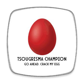 Griechischer Oster-Tsougrisma-Champion - Viereckiger Kühlschrankmagnet - Weiß - Vorne