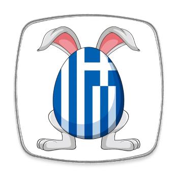 Kleiner Tsourekaki, griechischer Oster-Pascha-Hase, - Viereckiger Kühlschrankmagnet - Weiß - Vorne