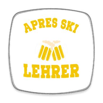 Ski APRES-SKI MONITEUR DE SKI Soirée Amusant - Magnet carré - blanc - Devant