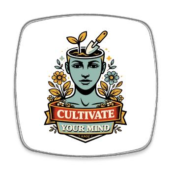 Kultiviere Deinen Geist - Magnet carré - blanc - Devant