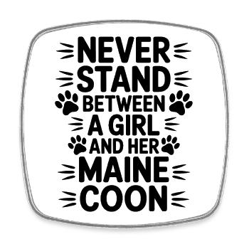 Maine Coon Sayings Funny Maine Coon Gift - Square fridge magnet - white - Front