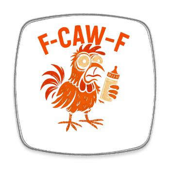 F-CAW-F Eltern Hahn Huhn Humor Geschenkidee - Viereckiger Kühlschrankmagnet - Weiß - Vorne