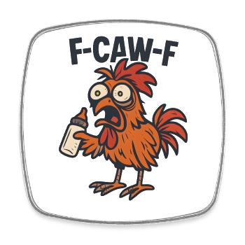 F-CAW-F Eltern Hahn Huhn Humor Geschenkidee - Viereckiger Kühlschrankmagnet - Weiß - Vorne