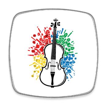 Résumé de la musique du violoncelliste - Magnet carré - blanc - Devant