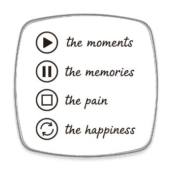 Pleine conscience, moments, souvenirs, bonheur - Magnet carré - blanc - Devant