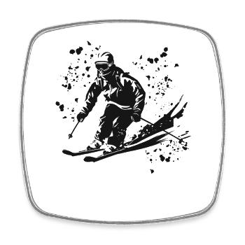 Alpine skiing Winter sports Nordic skiing - Square fridge magnet - white - Front
