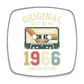 Originales Retro-Kassettenband von 1966, 60. Geburtstag - Viereckiger Kühlschrankmagnet - Weiß - Vorne