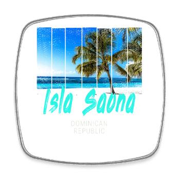 Isla Saona Dominican Republic Beach Souvenir - Square fridge magnet - white - Front